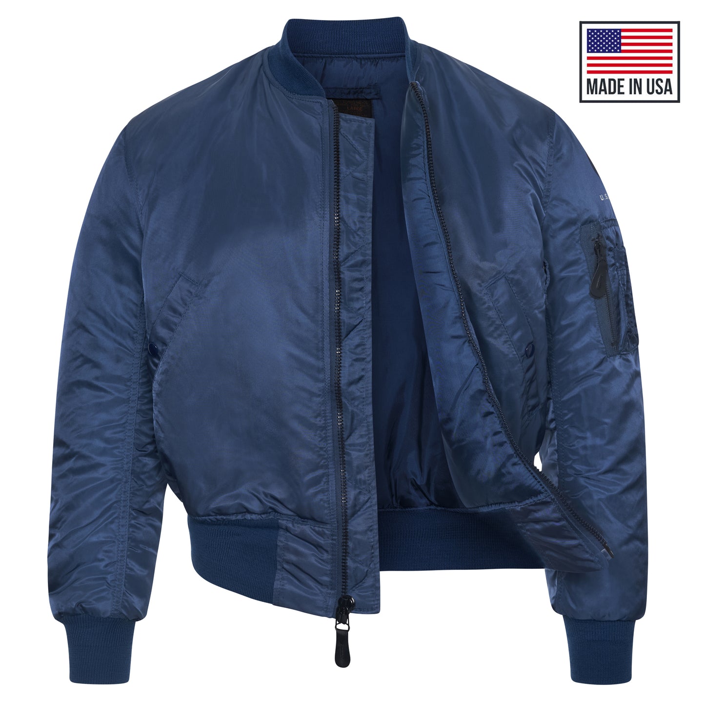 Original Vintage MA1 Flight Jacket US Military Padded Bomber Blue