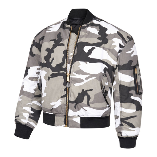 Bomber Jacket Padded MA1 Flight Coat Urban Camo