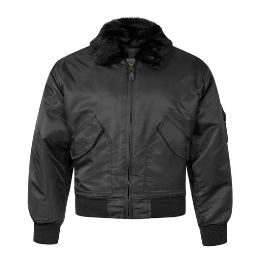 Bomber Jacket Flight Padded Coat with Fur Collar Cobles MA2 CWU Black