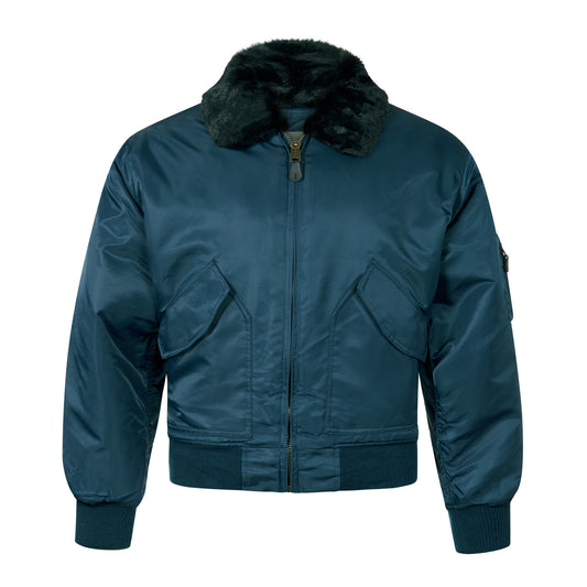 Bomber Jacket Flight Padded Coat with Fur Collar Cobles MA2 CWU Navy