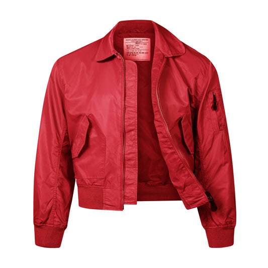 Bomber Jacket MA2 CWU Unpadded Lightweight Flight Coat Red