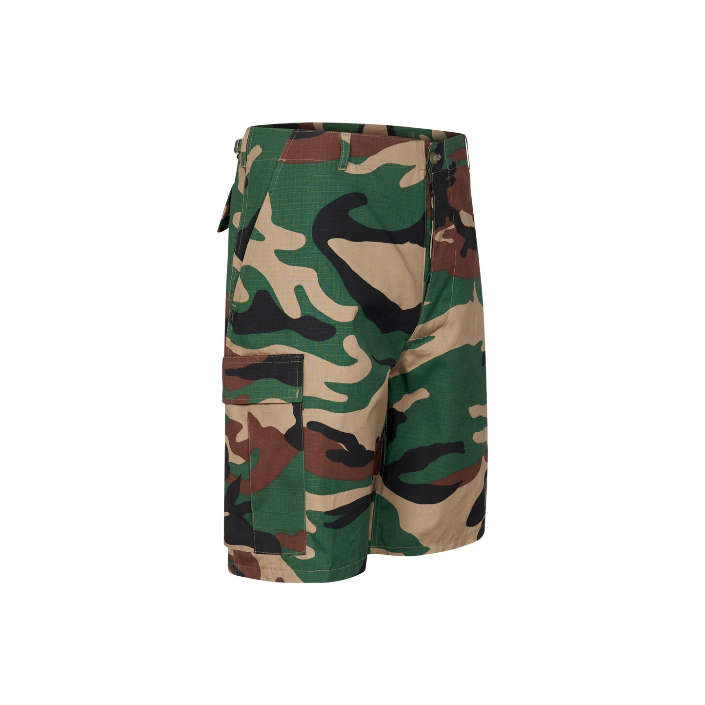 Combat Short Army Multi Pocket Ripstop Cargo Woodland Camo