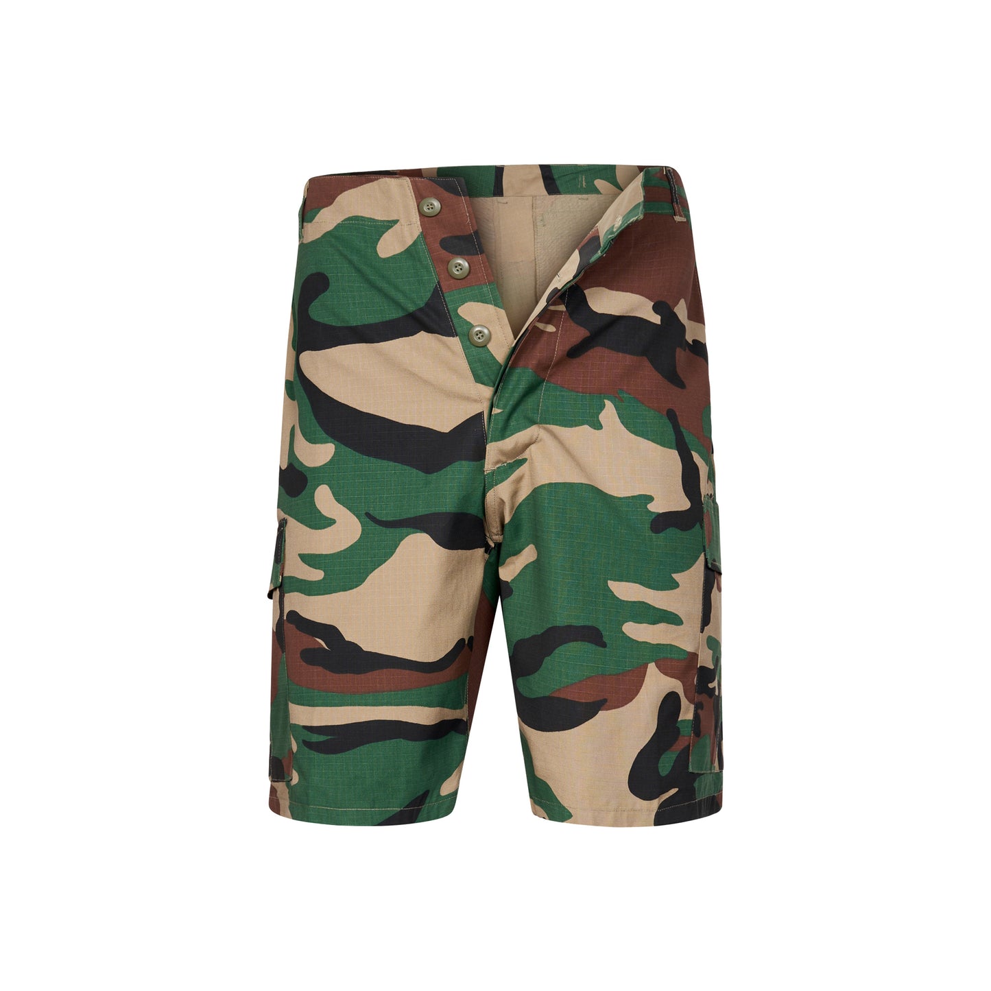 Combat Short Army Multi Pocket Ripstop Cargo Woodland Camo