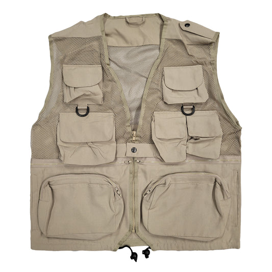 Original US Army Vest Multi Pocket Mesh Top Beige