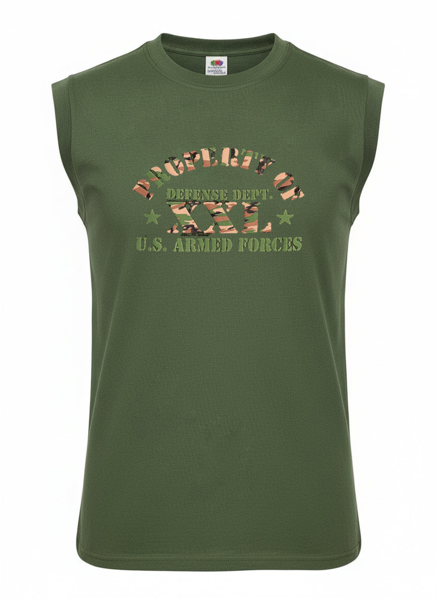 Army Vest US FORCES Printed Cotton Combat Sleevesless Top Olive