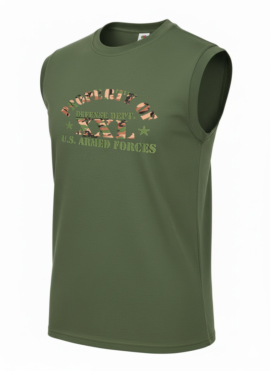 Army Vest US FORCES Printed Cotton Combat Sleevesless Top Olive