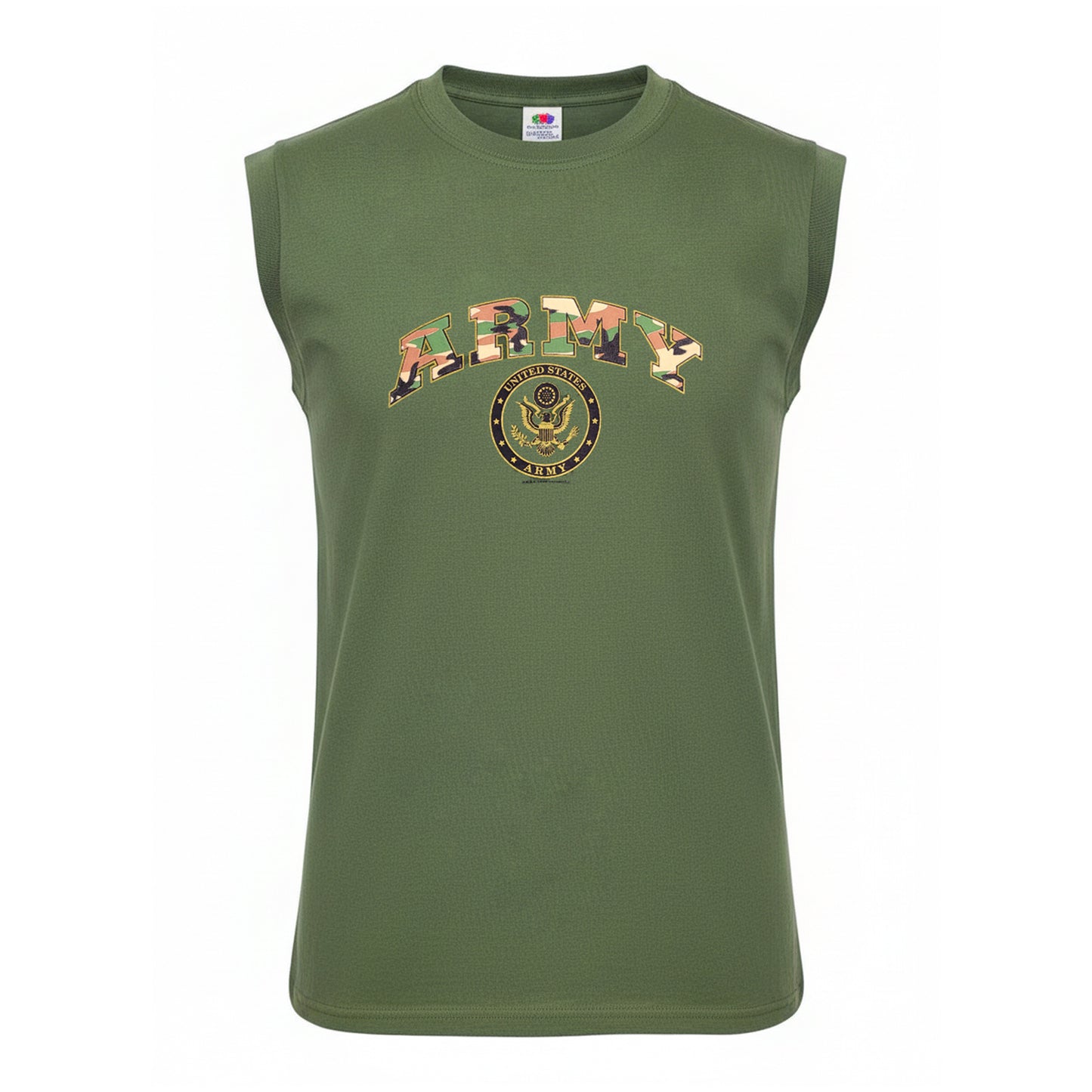 Army Vest ARMY Printed Cotton Combat Sleevesless Top Olive