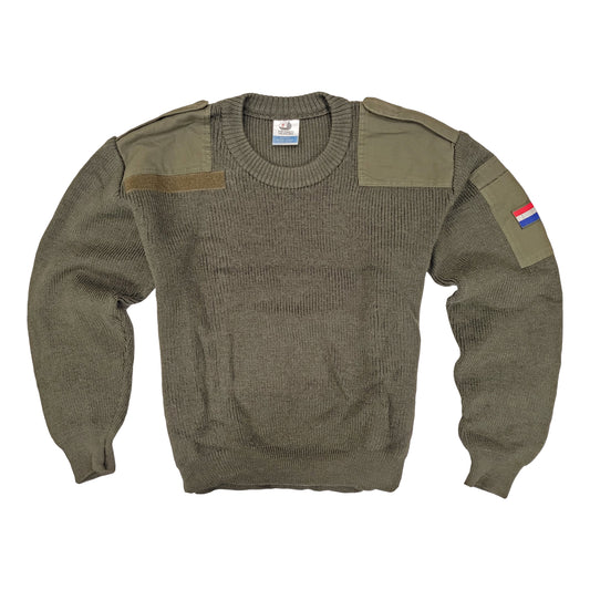 Original Army Wool Jumper Dutch Military Pullover Olive