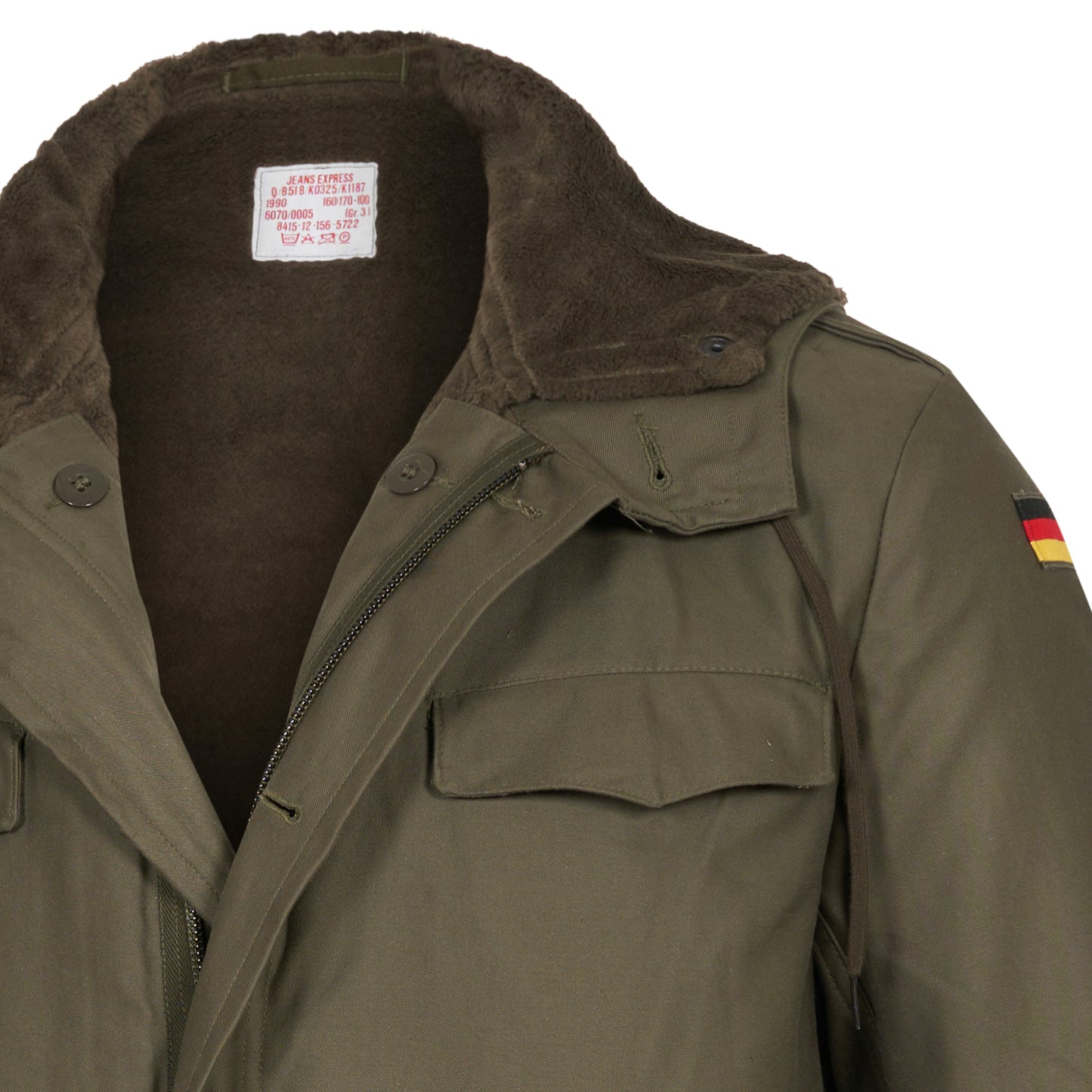 Original German Army Parka Military Bundeswehr Long Coat with Liner Olive