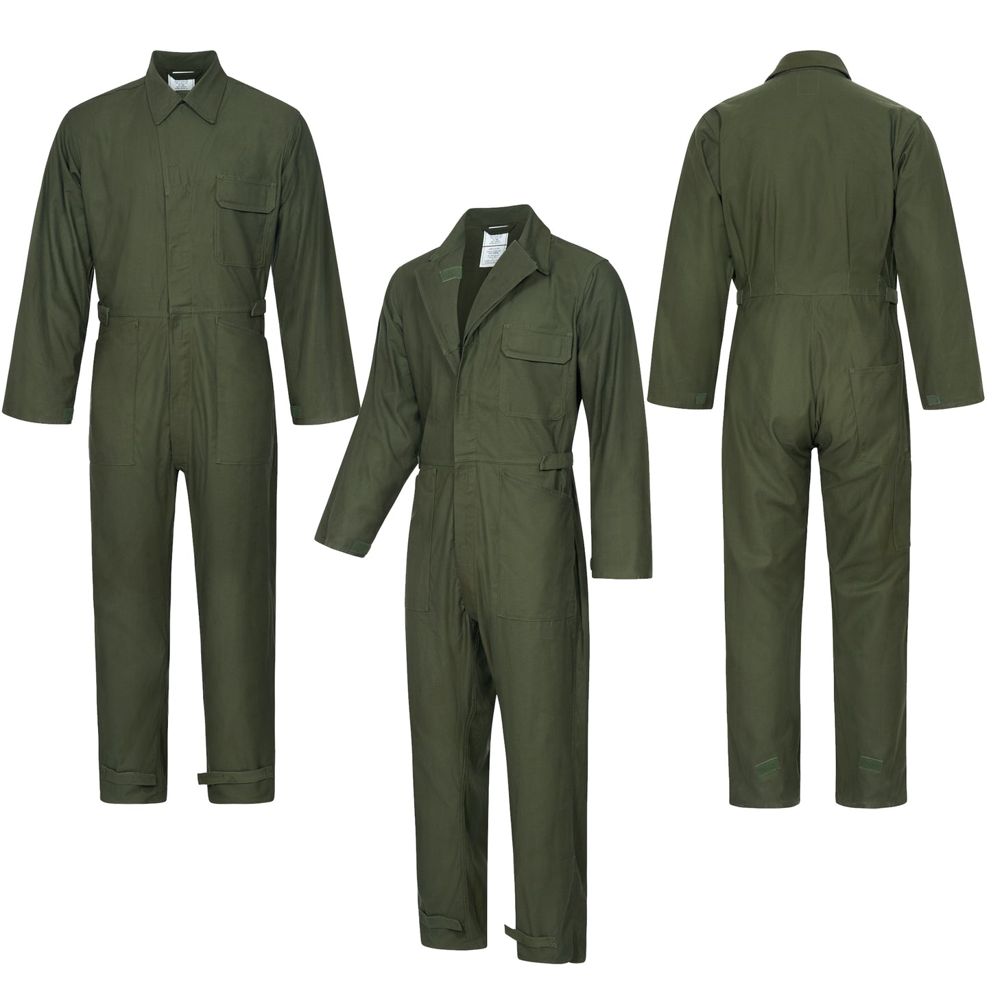 Original US Army Coveralls Military Boiler Suit With Velcro Olive