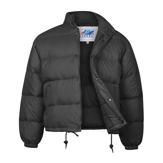 Puffer Jacket Winter Padded Insulated Warm Coat Bomber Black