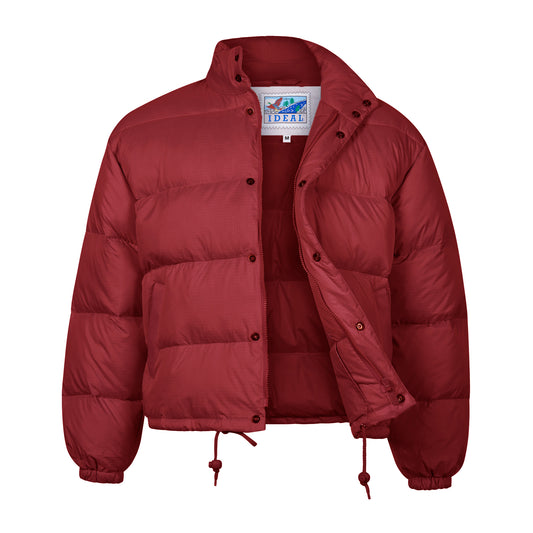 Puffer Jacket Winter Padded Insulated Warm Coat Bomber Maroon