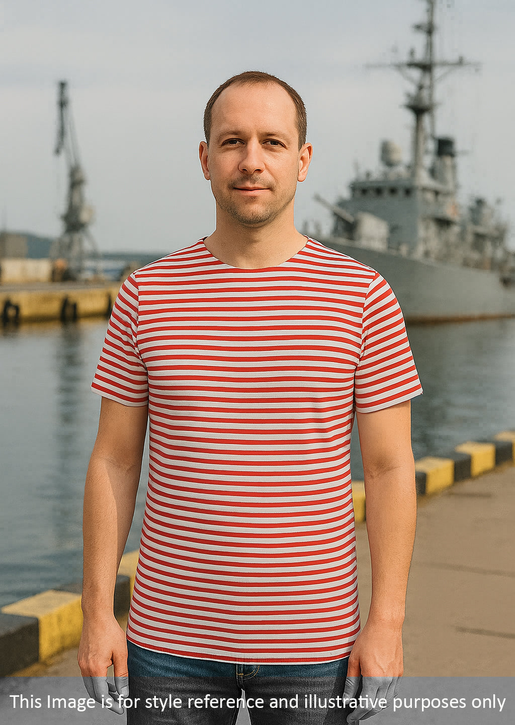 Russian Army Striped T-Shirt Short Sleeve Military Style Combat Top Red
