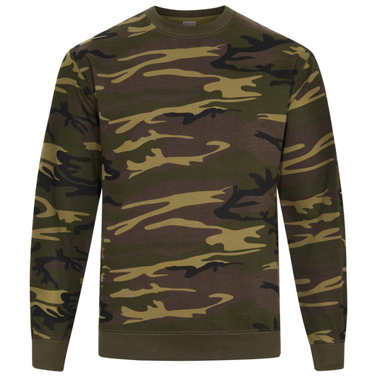 Army Sweatshirt Sweater Top Pullover Jumper Woodland Camo