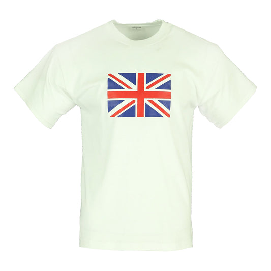 T-Shirt Union Jack Flag Printed Cotton Short Sleeve Top White