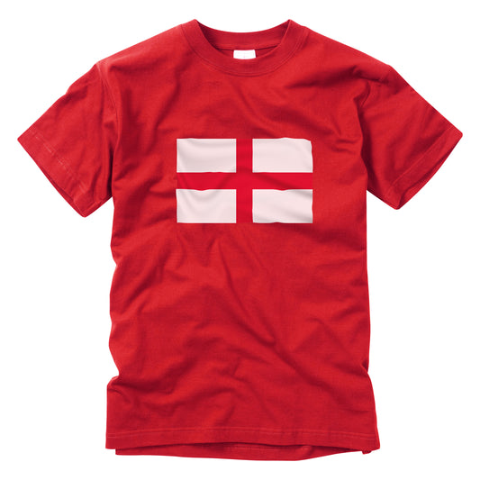 T-Shirt St George Flag Printed Cotton Short Sleeve Top Red