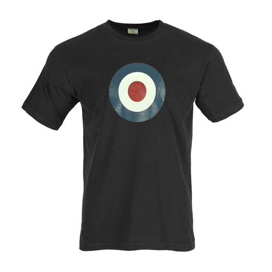 Army T-Shirt Printed Target Combat Cotton Short Sleeve Top Black
