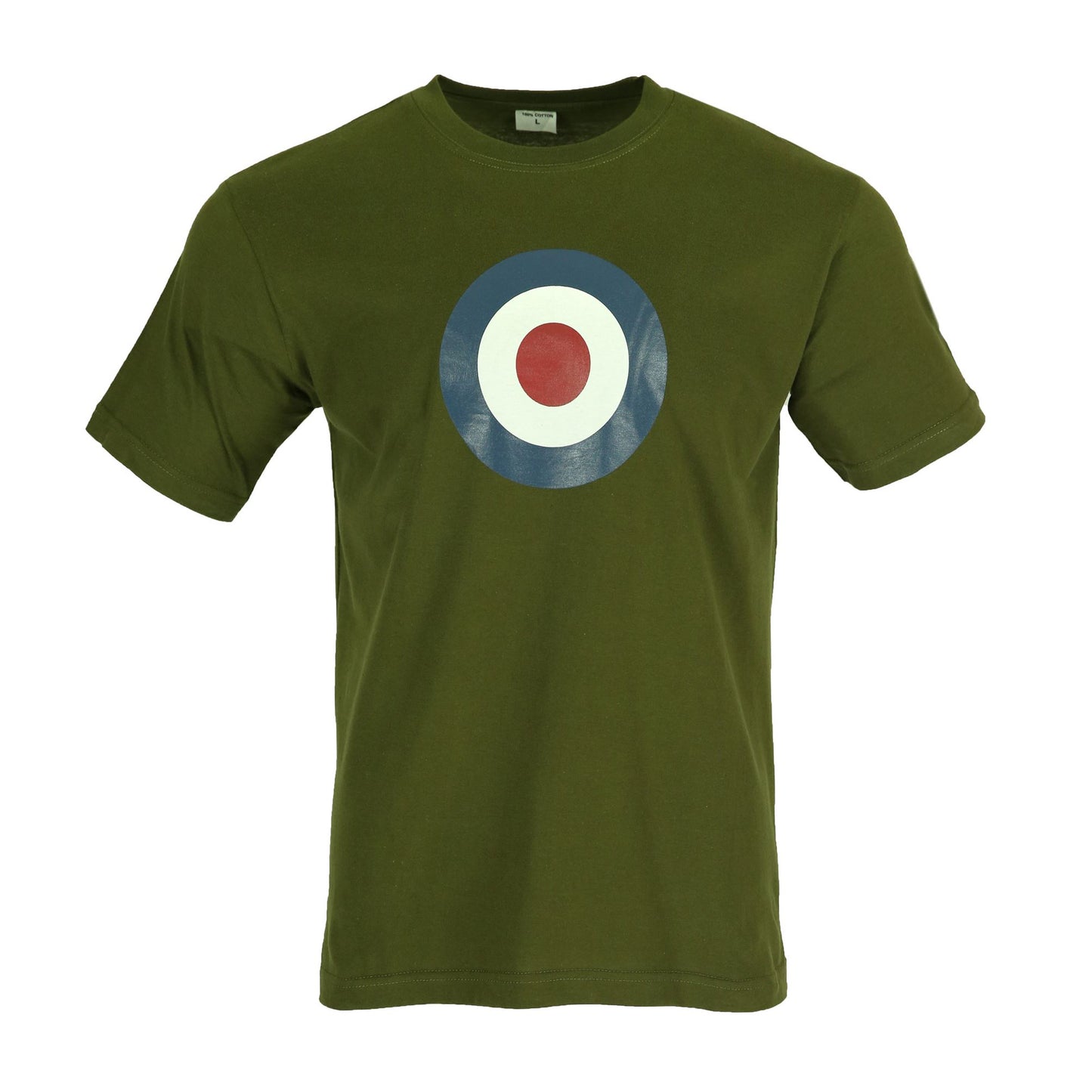 Army T-Shirt Printed Target Combat Cotton Short Sleeve Top Olive