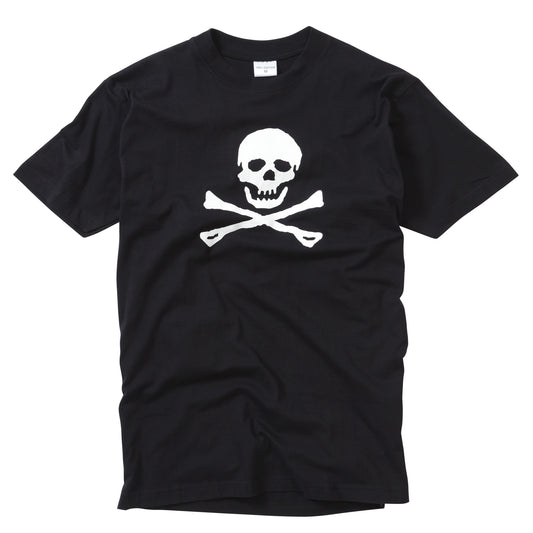 Combat T-Shirt Skull Crossbones Printed Cotton Short Sleeve Top Black