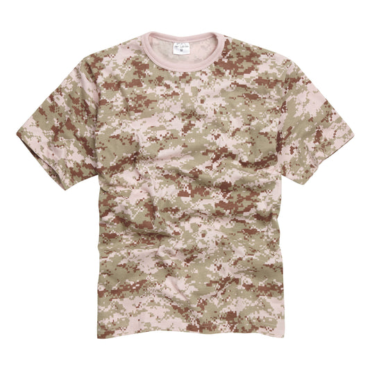 Army T-Shirt Military Style Combat Cotton Short Sleeve Top Digital Desert Pink