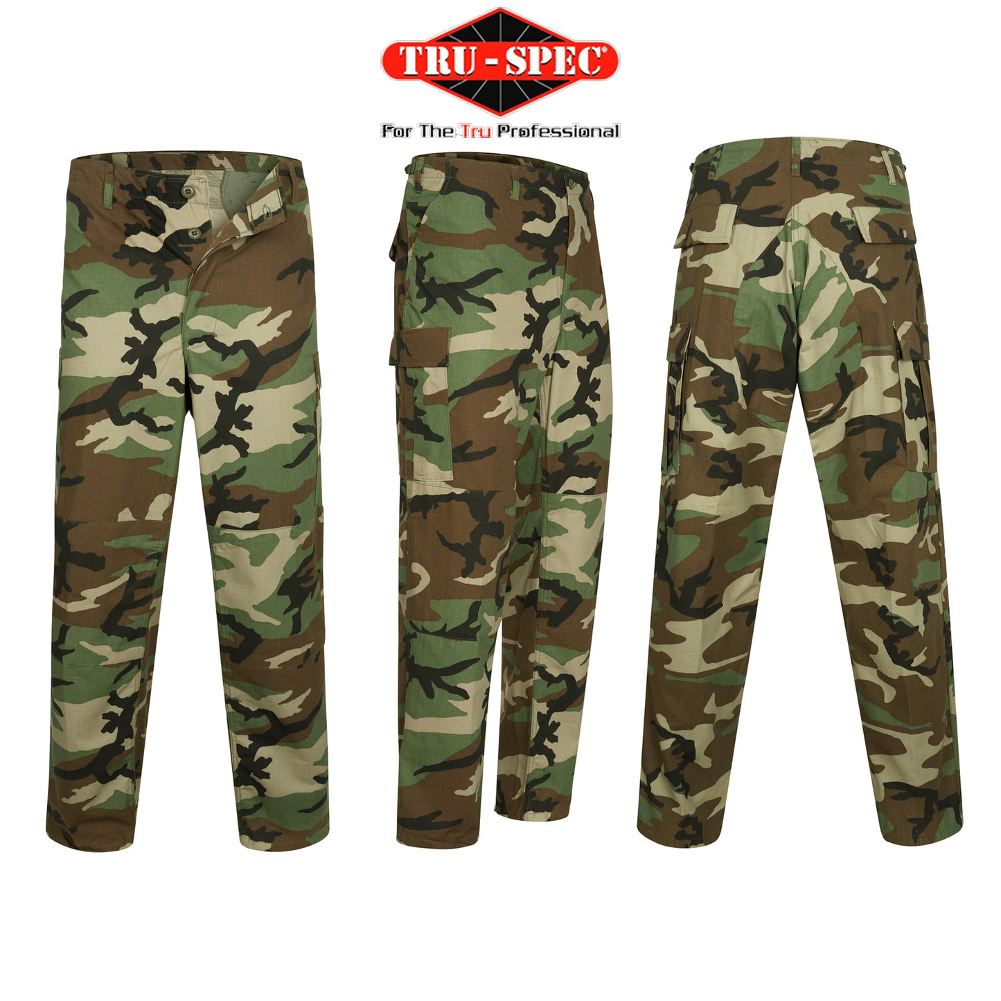 US Army Trousers Original TRU-SPEC Ripstop Woodland Camo