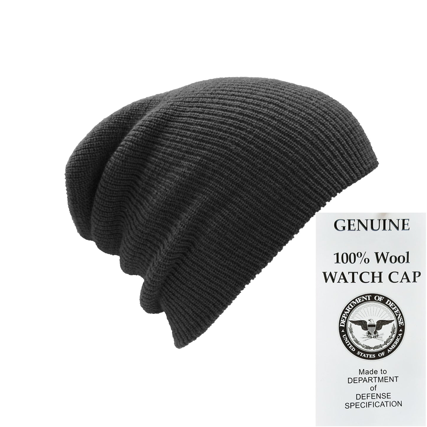 Wool Hat Army Watch Cap Military Style Beanie Black