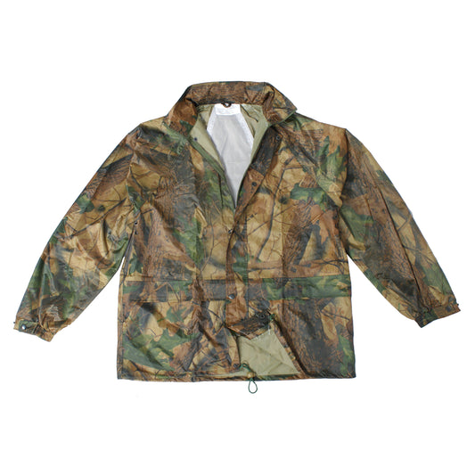 Waterproof Jacket Hiking Camping Fishing Outer Lightweight Over Coat Tree Bark Camo