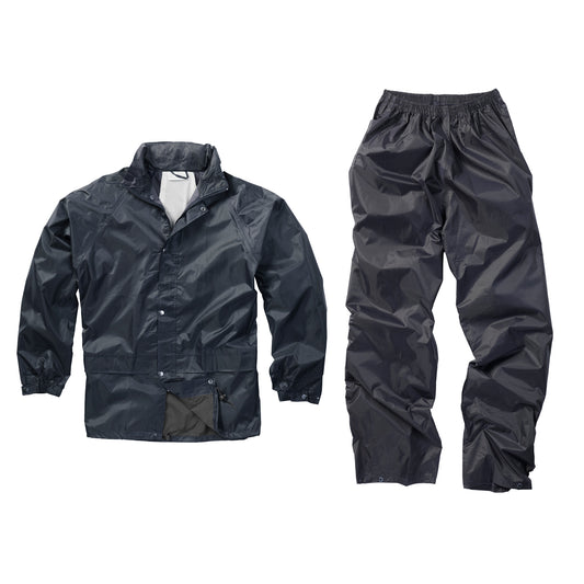 Waterproof Jacket Trouser Set Raincoat Hiking Camping Outerwear Navy