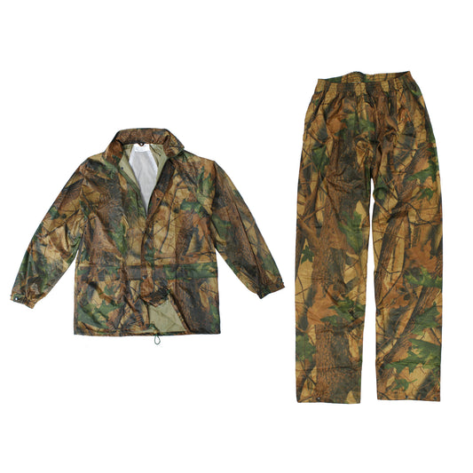 Waterproof Jacket Trouser Set Raincoat Hiking Camping Outerwear Mossy Oak