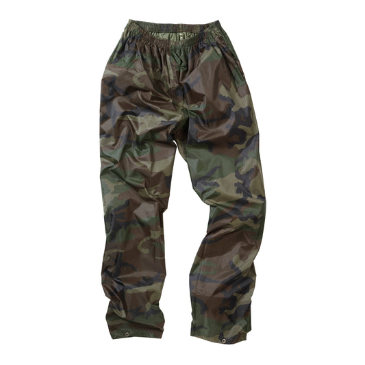 Waterproof Trouser Hiking Fishing Hunting Army Camo Rain Pants Woodland Camo