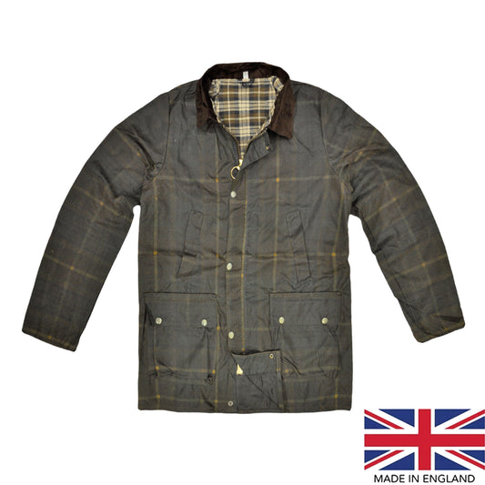 Plaid Wax Jacket Hiking Camping Riding Biker Coat Plaid