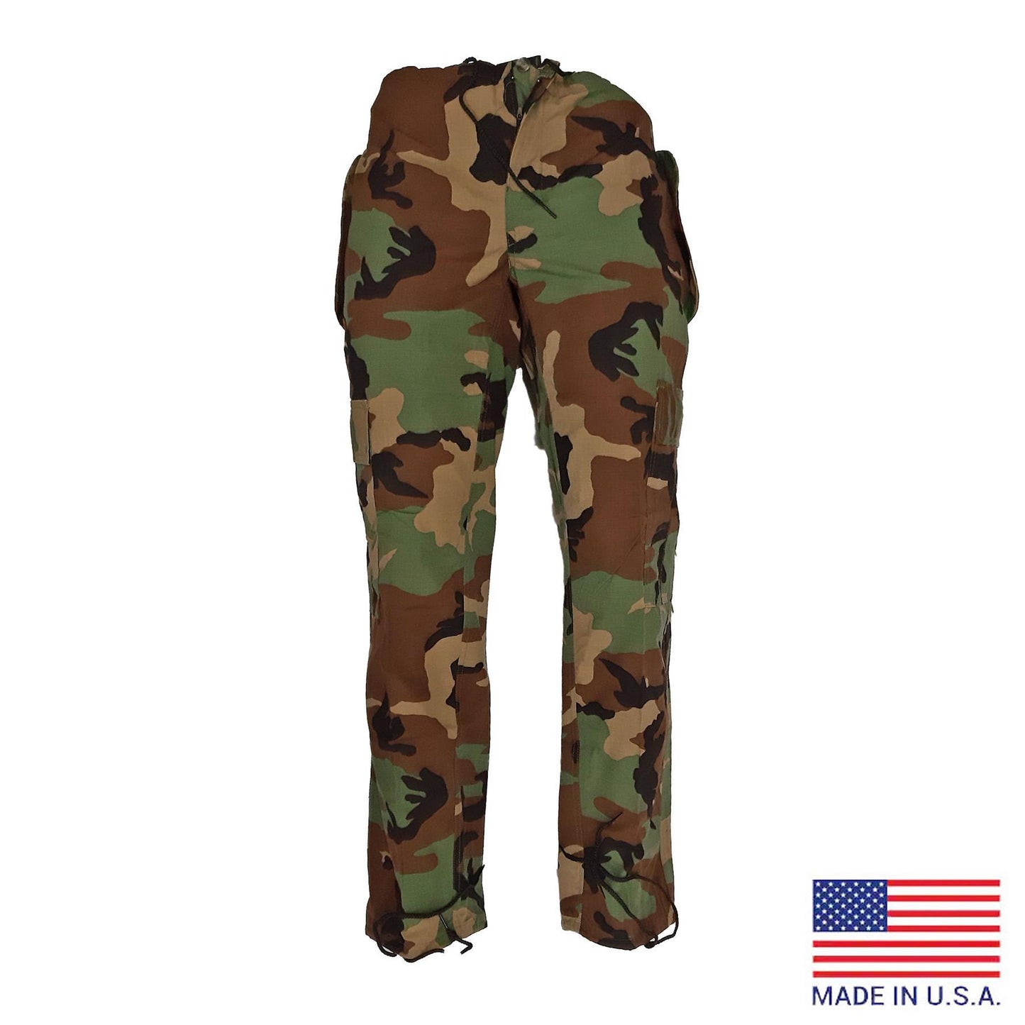 Lightweight Trousers Drawstring Hiking Pants Woodland Camo