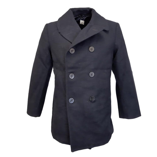 Original US Army Pea Coat Military Vintage Jacket Navy