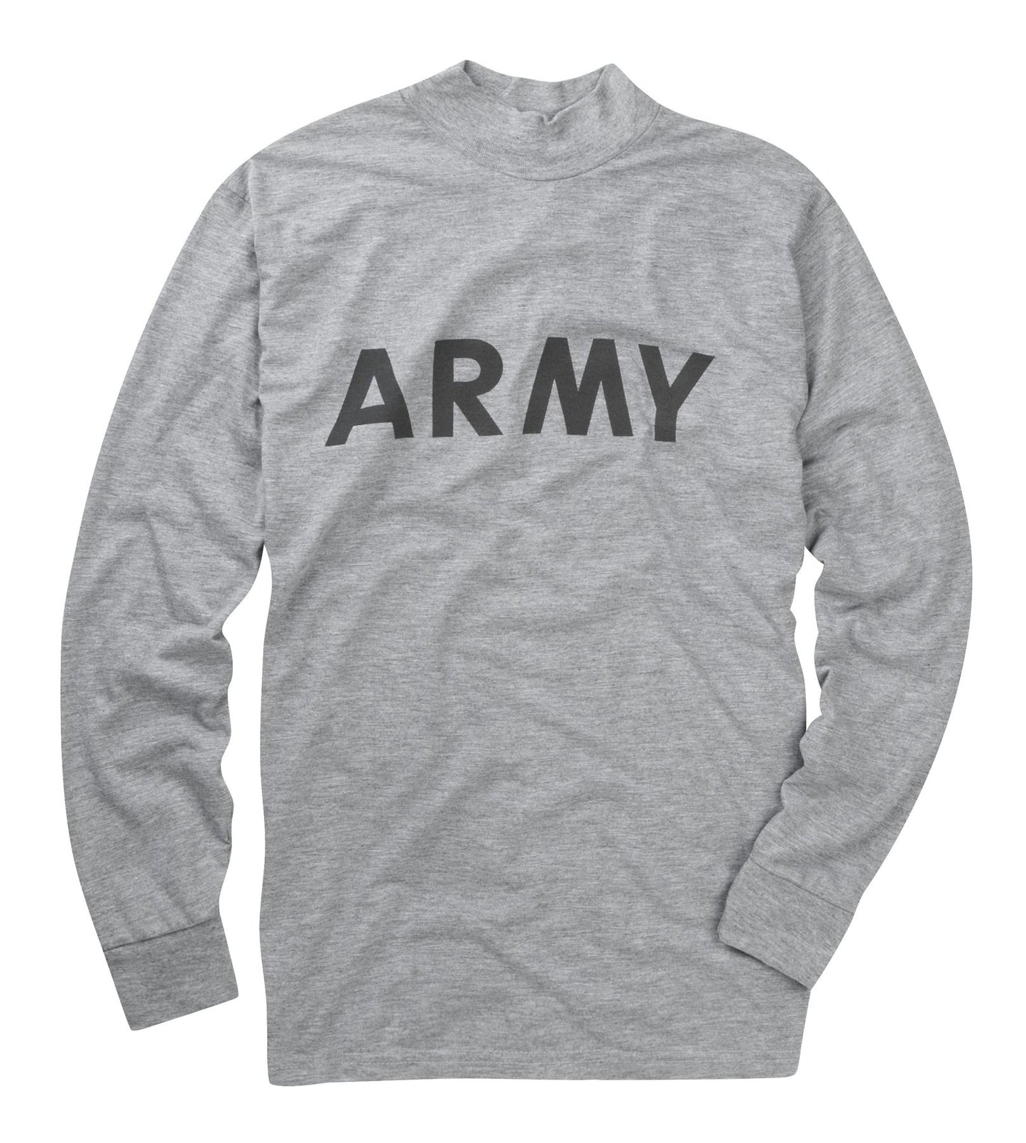 ARMY Printed T-Shirt Cotton Long Sleeve Top Grey