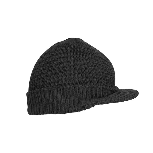 Army Hat Military Style Combat Beanie Jeep Peaked Watch Cap Black