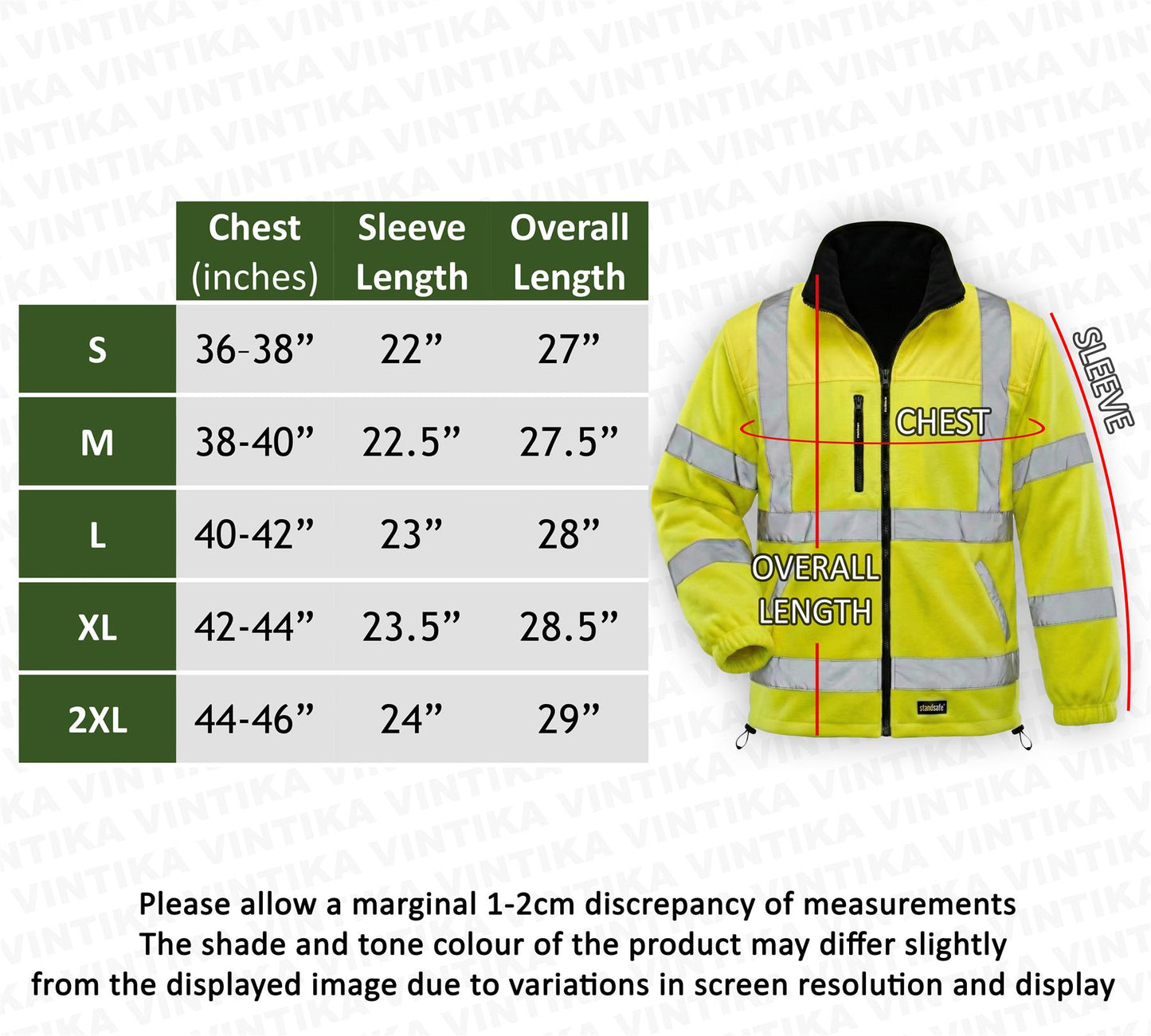 Hi Vis Fleece Jacket Reflective Safety Work Coat