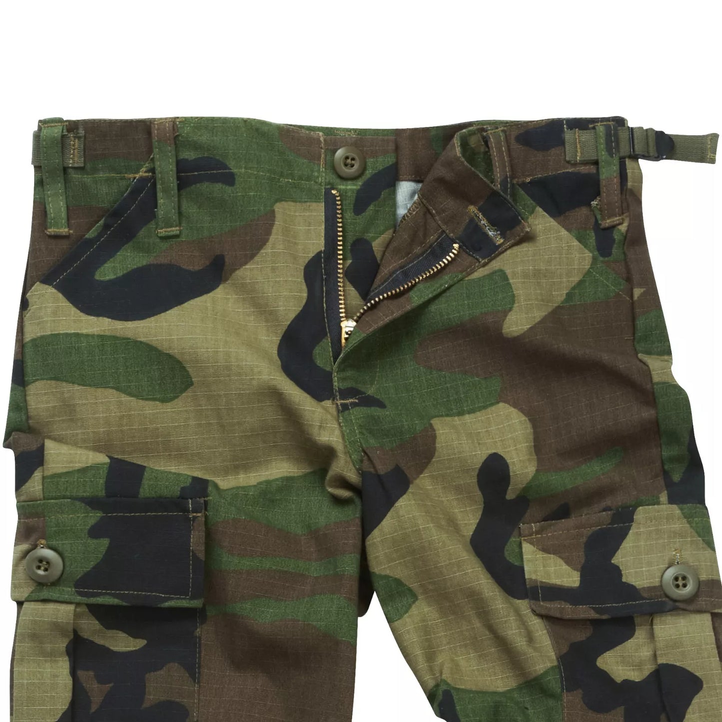 Kids Trousers Army Combat Ripstop Woodland Camo