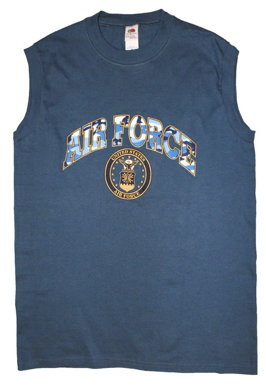 Army Vest Air Force Printed Cotton Combat Sleeveless Top Navy